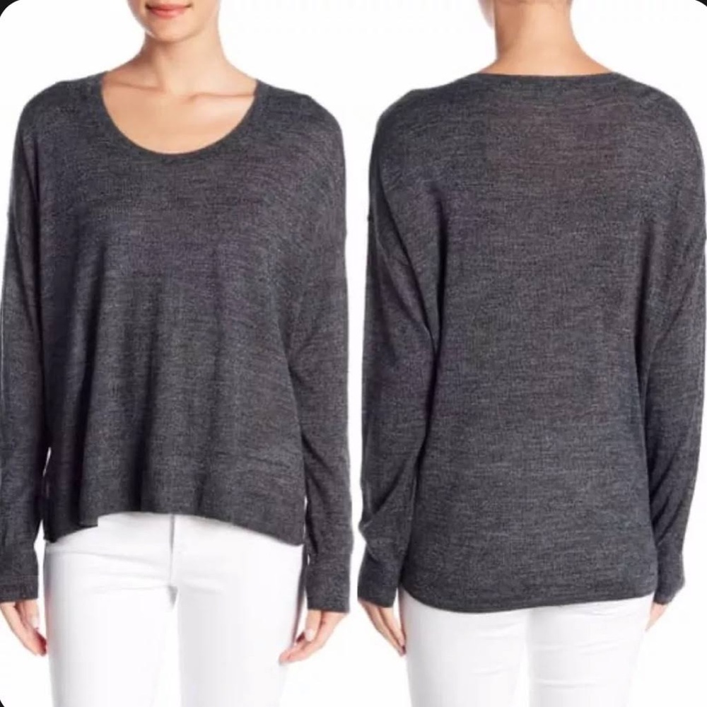 MADEWELL Southstar Wool Blend Scoop Neck Pullover, Heathered Gray, Size S